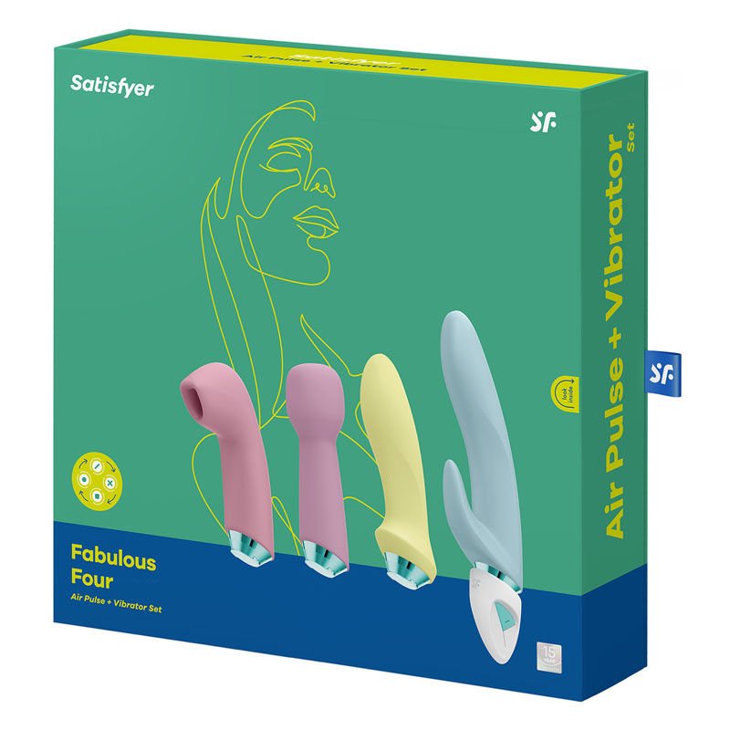 Satisfyer - fabulous four - vibrator kit -  box side view | Flirtybay.com.au